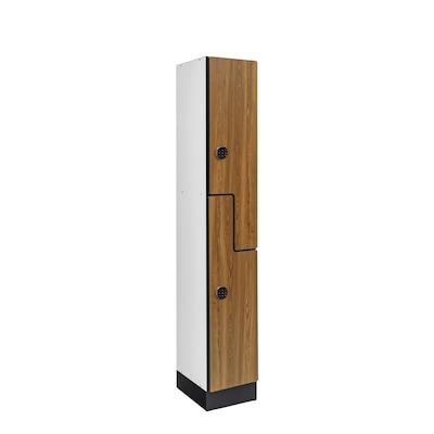 Alpine Industries 72" 2-Tier 1-Column Storage Locker, Oak (701-Z-O-1-TPL-MK)