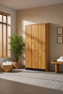 Alpine Industries 72 2-Tier 1-Column Storage Locker, Oak (701-Z-O-1-SPO-WTS)
