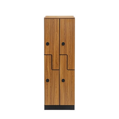Alpine Industries 72 2-Tier 2-Column Storage Locker, Oak (701-Z-O-2-TPL-MK)