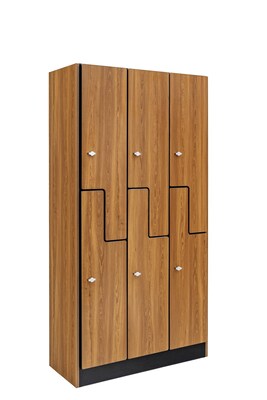 Alpine Industries 72 2-Tier 3-Column Storage Locker, Oak (701-Z-O-3-SPO-MK)