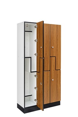 Alpine Industries 72" 2-Tier 3-Column Storage Locker, Oak (701-Z-O-3-SPO-MK)