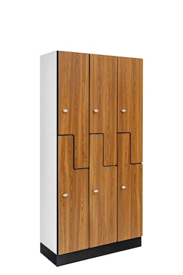 Alpine Industries 72 2-Tier 3-Column Storage Locker, Oak (701-Z-O-3-MK)