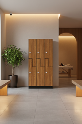 Alpine Industries 72 2-Tier 3-Column Storage Locker, Oak (701-Z-O-3-MK)