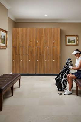 Alpine Industries 72" 2-Tier 3-Column Storage Locker, Oak (701-Z-O-3-MK)