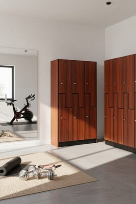 Alpine Industries 72 2-Tier 1-Column Storage Locker, Walnut (701-Z-W-1-SPW- MK)