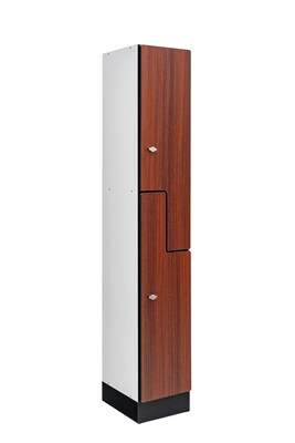 Alpine Industries 72" 2-Tier 1-Column Storage Locker, Walnut (701-Z-W-1-SPW- MK)