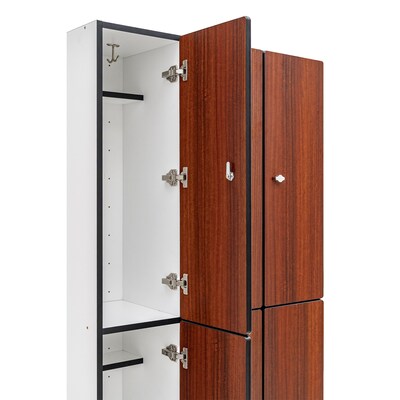 Alpine Industries 72" 2-Tier 3-Column Storage Locker, Walnut (701-W-3-MK)