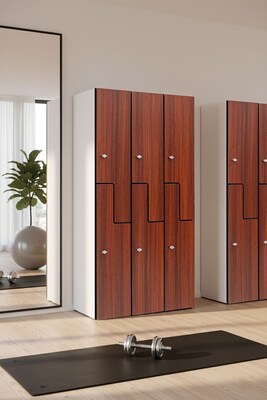 Alpine Industries 72 2-Tier 1-Column Storage Locker, Walnut (701-Z-W-1-MK)
