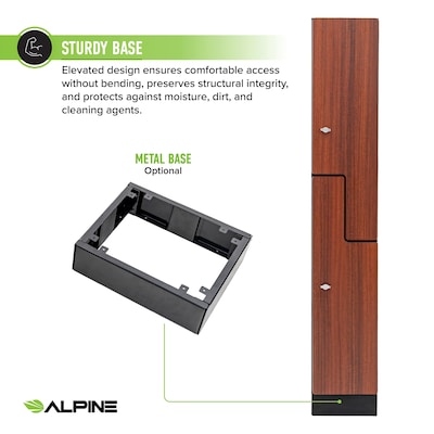 Alpine Industries 72" 2-Tier 1-Column Storage Locker, Walnut (701-Z-W-1-MK)
