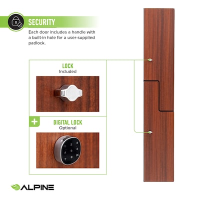 Alpine Industries 72" 2-Tier 1-Column Storage Locker, Walnut (701-Z-W-1-MK)