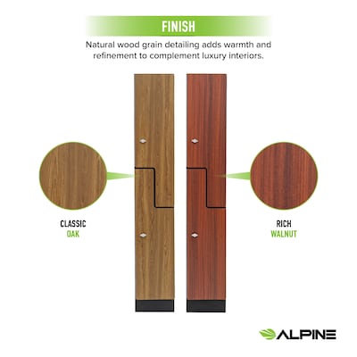 Alpine Industries 72" 2-Tier 1-Column Storage Locker, Walnut (701-Z-W-1-MK)