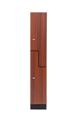 Alpine Industries 72" 2-Tier 1-Column Storage Locker, Walnut (701-Z-W-1-MK)