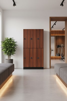 Alpine Industries 72 2-Tier 2-Column Storage Locker, Walnut (701-W-2-TPL-MK)