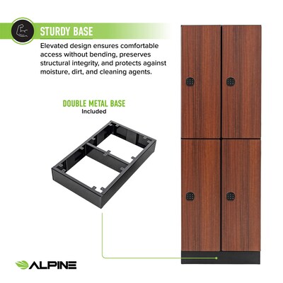 Alpine Industries 72" 2-Tier 2-Column Storage Locker, Walnut (701-W-2-TPL-MK)