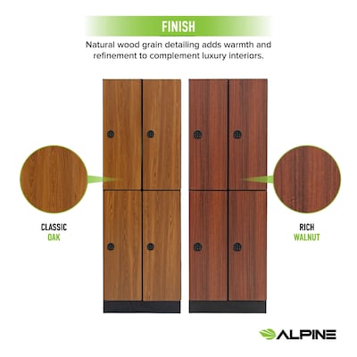 Alpine Industries 72" 2-Tier 2-Column Storage Locker, Walnut (701-W-2-TPL-MK)