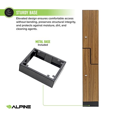 Alpine Industries 72" 2-Tier 1-Column Storage Locker, Oak (701-Z-O-1-MK)