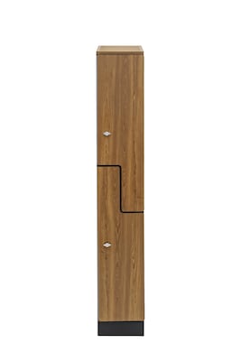Alpine Industries 72" 2-Tier 1-Column Storage Locker, Oak (701-Z-O-1-MK)