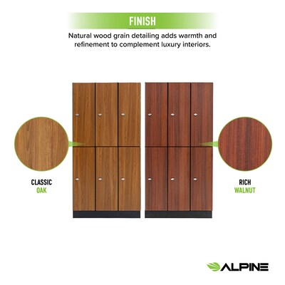Alpine Industries 72" 2-Tier 3-Column Storage Locker, Walnut (701-W-3-SPW-MK)