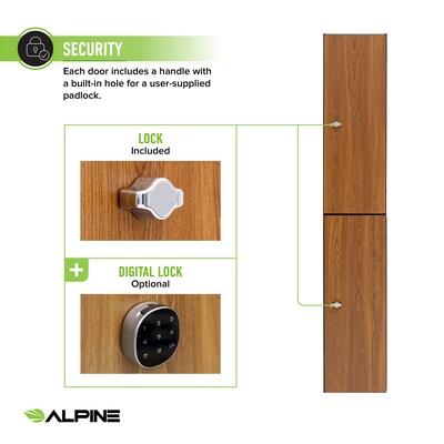 Alpine Industries 72" 2-Tier 1-Column Storage Locker, Oak (701-O-1-SPO-WTS)