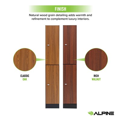 Alpine Industries 72" 2-Tier 1-Column Storage Locker, Oak (701-O-1-SPO-WTS)