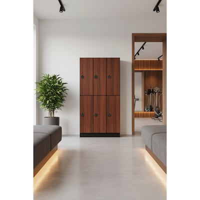 Alpine Industries 72 2-Tier 1-Column Storage Locker, Walnut (701-W-1-TPL-MK)