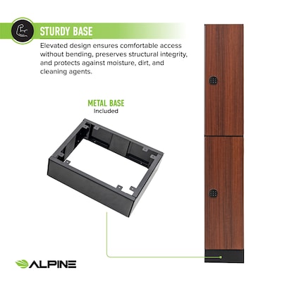 Alpine Industries 72" 2-Tier 1-Column Storage Locker, Walnut (701-W-1-TPL-MK)