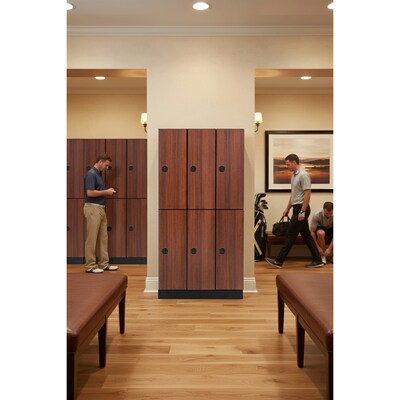 Alpine Industries 72" 2-Tier 1-Column Storage Locker, Walnut (701-W-1-TPL-MK)