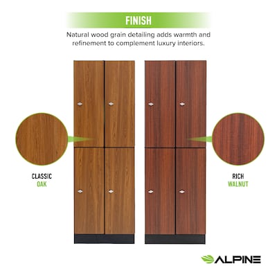 Alpine Industries 72" 2-Tier 2-Column Storage Locker, Walnut (701-W-2-MK)