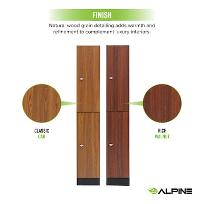 Alpine Industries 72" 2-Tier 1-Column Storage Locker, Oak (701-O-1-MK)