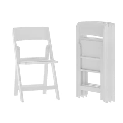 Flash Furniture Hercules Tucker Resin Banquet Folding Chair, White, 4/Pack (4LEL1MWH)