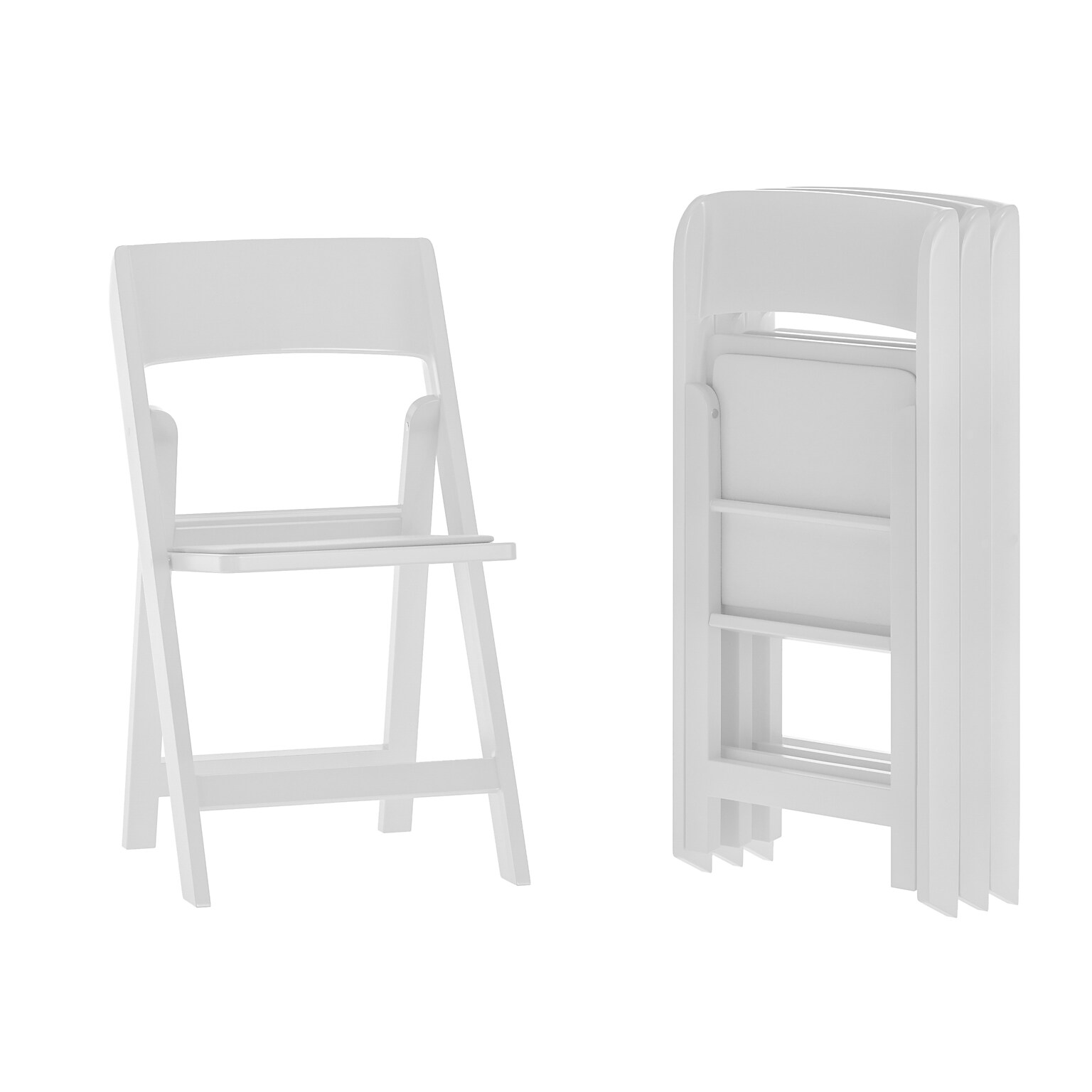 Flash Furniture Hercules Tucker Resin Banquet Folding Chair, White, 4/Pack (4LEL1MWH)