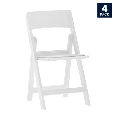 Flash Furniture Hercules Tucker Resin Banquet Folding Chair, White, 4/Pack (4LEL1MWH)