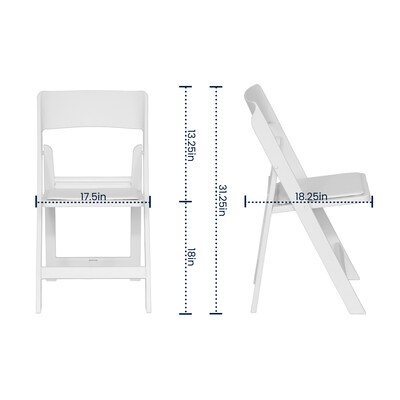 Flash Furniture Hercules Tucker Resin Banquet Folding Chair, White, 4/Pack (4LEL1MWH)