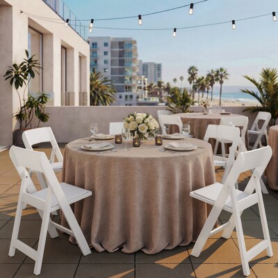 Flash Furniture Hercules Tucker Resin Banquet Folding Chair, White (LEL1MWH)