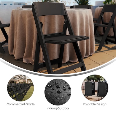 Flash Furniture Hercules Tucker Resin Banquet Folding Chair, Black (LEL1MBK)