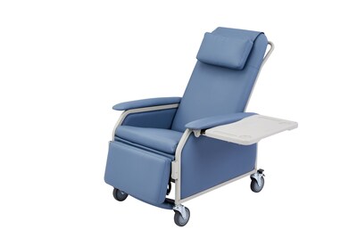 Viva Comfort Leather Bariatric 3-Position Geri Chair Recliner with Casters, Blue (ADIME915-01-BLU-MK)
