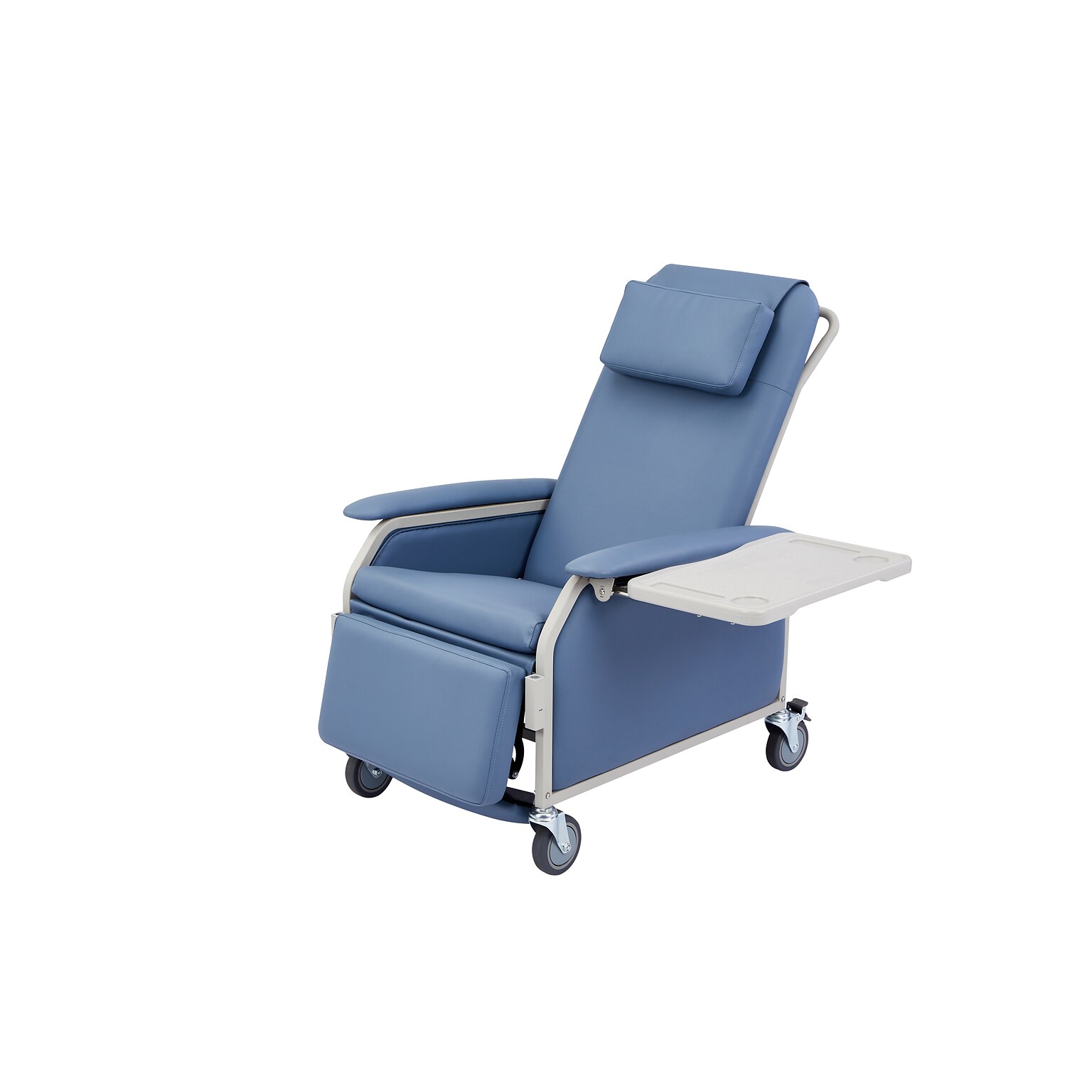 Viva Comfort Leather Bariatric 3-Position Geri Chair Recliner with Casters, Blue (ADIME915-01-BLU-MK)