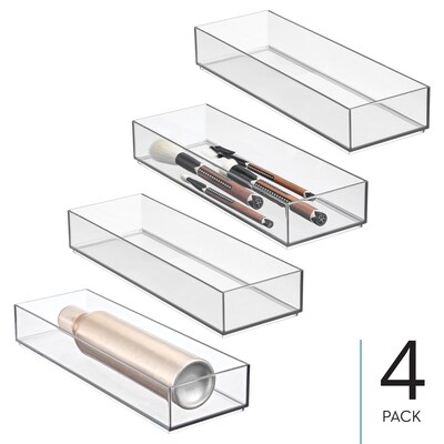 iDesign Clarity Drawer Organizer, Clear, 4/Set (49660M4)