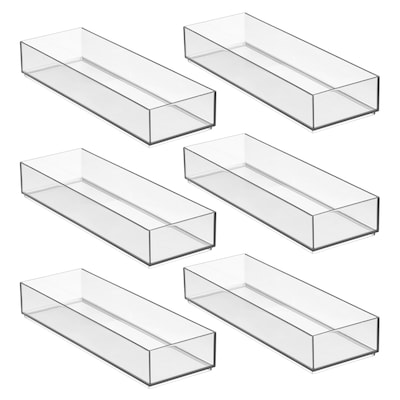 iDesign Plastic Drawer Organizer, Clear, 6/Set (28142M6)