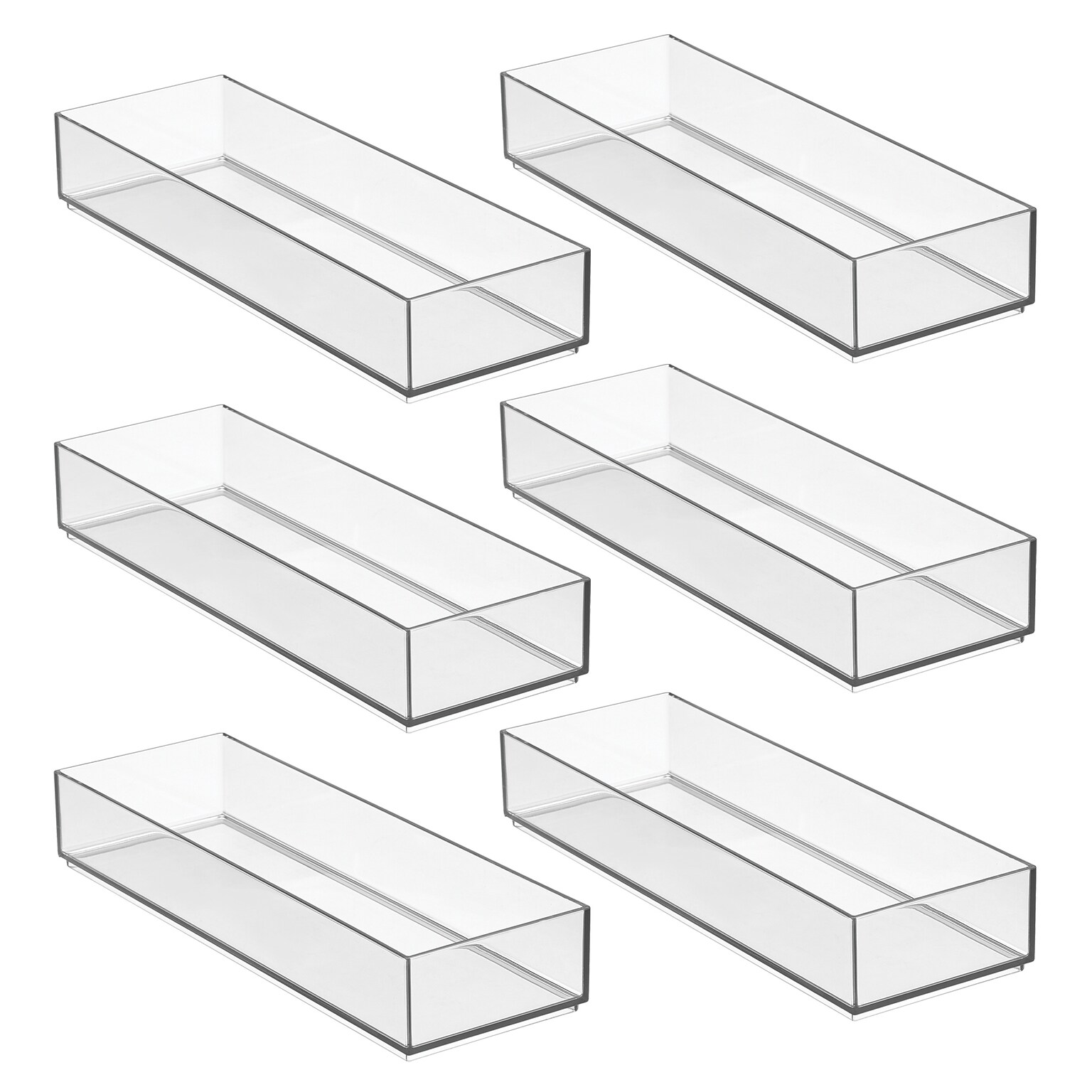 iDesign Plastic Drawer Organizer, Clear, 6/Set (28142M6)