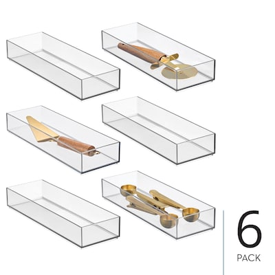 iDesign Plastic Drawer Organizer, Clear, 6/Set (28142M6)