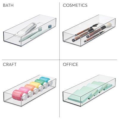 iDesign Plastic Drawer Organizer, Clear, 6/Set (28142M6)