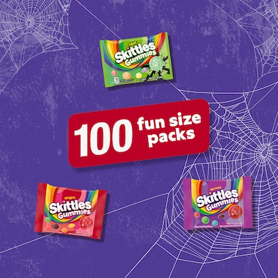 Skittles Gummies Halloween Variety Candy, 35.89 oz., 100/Bag (605811)