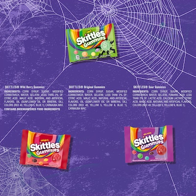 Skittles Gummies Halloween Variety Candy, 35.89 oz., 100/Bag (605811)