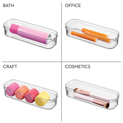 iDesign Plastic Drawer Organizer Bin, Clear (72150)