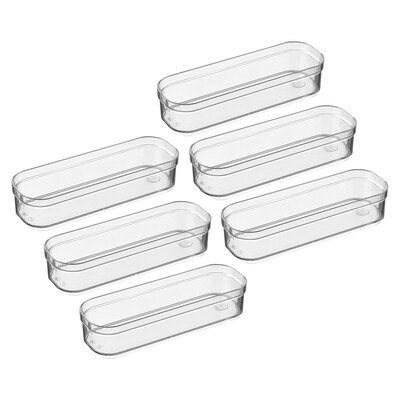 iDesign Plastic Drawer Organizer Bins, Clear, 6/Set (29357M6)