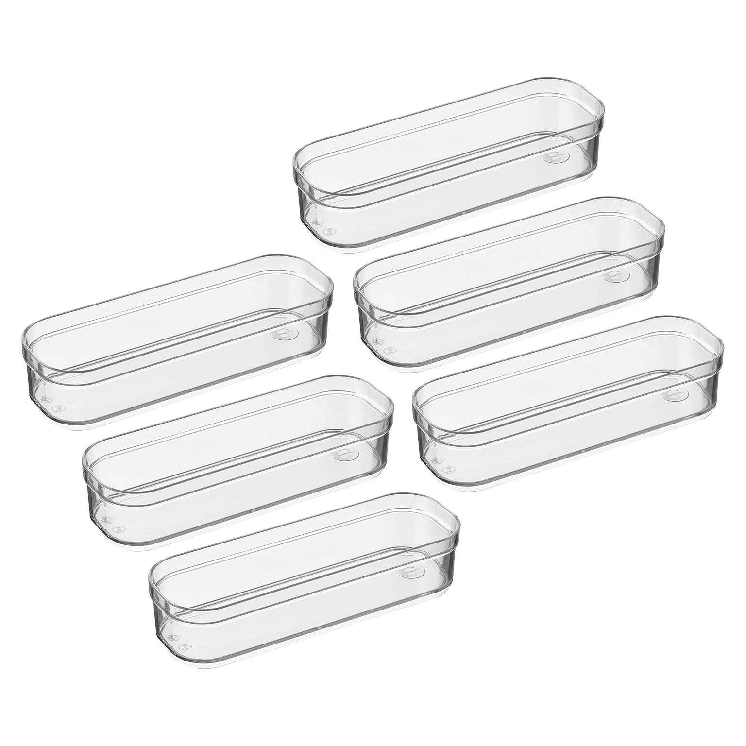 iDesign Plastic Drawer Organizer Bins, Clear, 6/Set (29357M6)