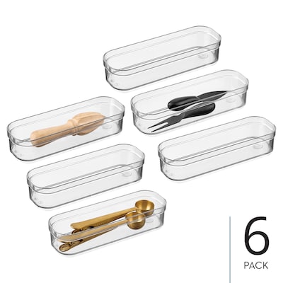 iDesign Plastic Drawer Organizer Bins, Clear, 6/Set (29357M6)