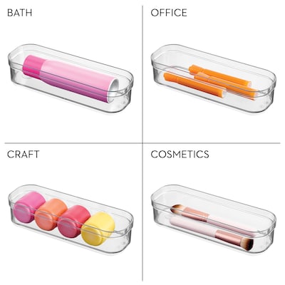 iDesign Plastic Drawer Organizer Bins, Clear, 6/Set (29357M6)