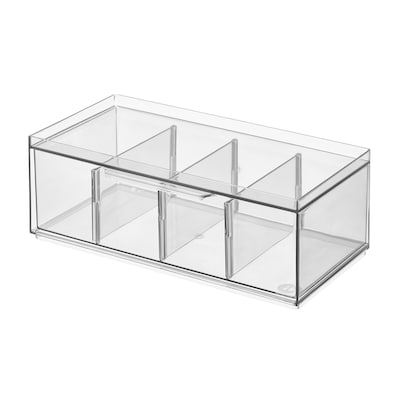 iDesign XL Stackable Tea Bag Storage Organizer Drawer, Clear (72110)